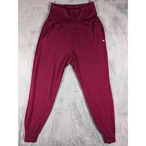 Tommy Hilfiger Sport Womens XL Burgundy High Rise Fleece Joggers Sweatpants Pant